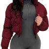 Angsuttc Angsuttc Puffer Jacket Womens Cropped Zip Up Padding Warm Quilted Jackets Winter Coats | Coats, Jackets & Vests