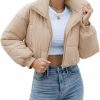 Lumister Lumister Womens Lightweight Quilted Jacket Long Sleeve Stand Collar Zipper Cropped Puffer Jacket Coat | Coats, Jackets & Vests