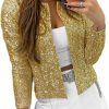 nqgsntc Nqgsntc Women Sequin Blazer Open Front Jacket Party Christmas Puff Sleeve Sparkly Coats | Coats, Jackets & Vests