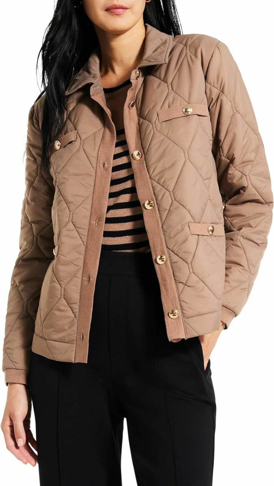 NIC+ZOE Nic+Zoe Women'S Knit Trim Puffer Jacket | Coats, Jackets & Vests